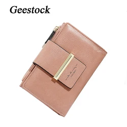 Geestock Women's Wallet for PU Leather Card Holder Ladies Wallets Zipper Coin Pocket Card Holders Purses Pocket