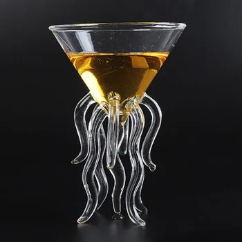 

Creative Octopus Cocktail Glass Transparent Jellyfish Whiskey Glass Cup Juice Glass Goblet Conical Wine Champagne Glasses Brandy