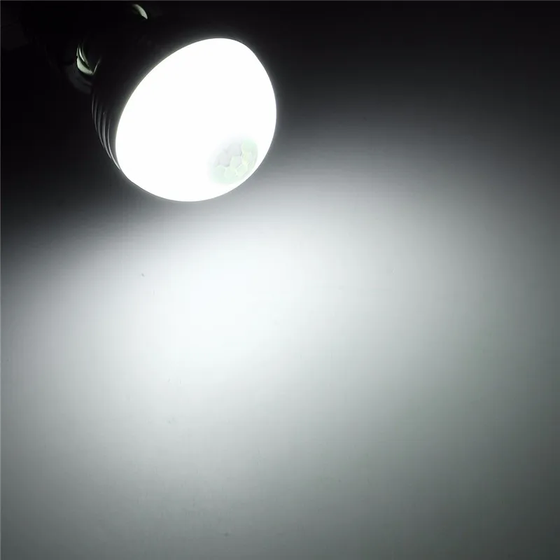Холодный белый 1PCS LED Ball Bulb 5W E27/B22 Infrared PIR Motion Sensor Detection Light Lamp Garden Lighting Warm White/White AC85~265V - Испускаемый цвет: Холодный белый