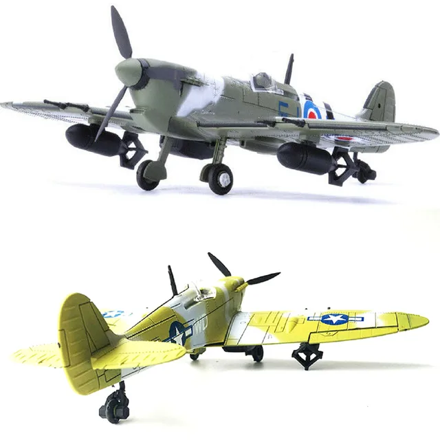 1/48 World War Britain Spitfire Fighter Assembly Model Toy Puzzles Plane Beautiful Painted Random Color 3