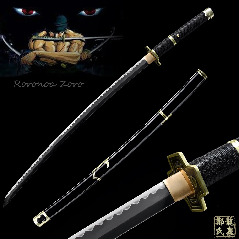 

Hand forged 1045 Carbon Steel For Japanese Anime One Piece Yubashiri Katana Full Tang Sharp Roronoa Zoro Sword