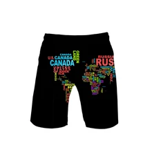 Карта мира шорты с принтом мужские летние модные повседневные Harajuku мягкие шорты по колено Лидер продаж