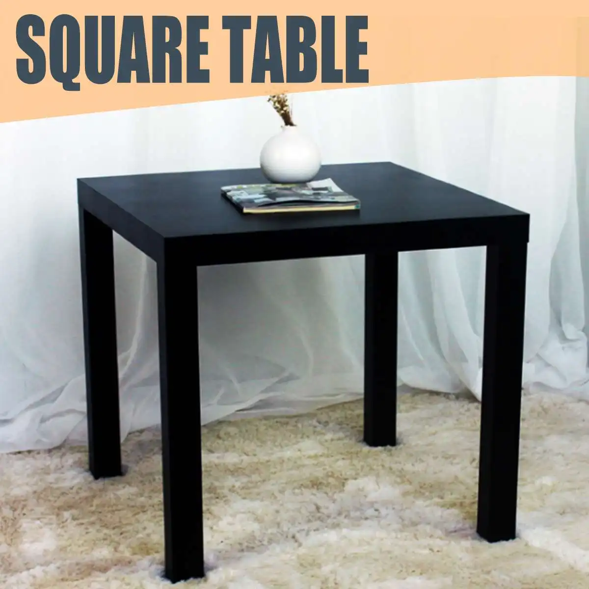 

45x45x43cm Minimalist Wood Coffee table Living Room Small Low Tea Table bedroom Bedside Table Easy Installate Portable Sofa Side