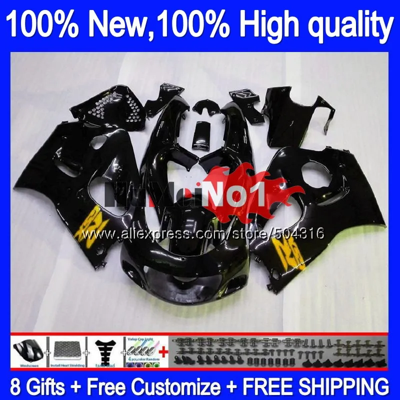 Корпус для SUZUKI SRAD GSX-R600 1996 1997 1998 1999 2000 11MC. 93 GSXR750 GSXR 750 600 GSXR600 96 97 98 99 00 черная глянцевая обтекатель - Цвет: No. 1