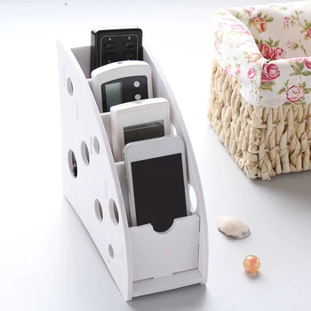 

Eco-friendly Plastic Wood TV Air Conditioner Remote Control Holder Home Office Sundries Storage Case Desk Organizer Box 2019 New