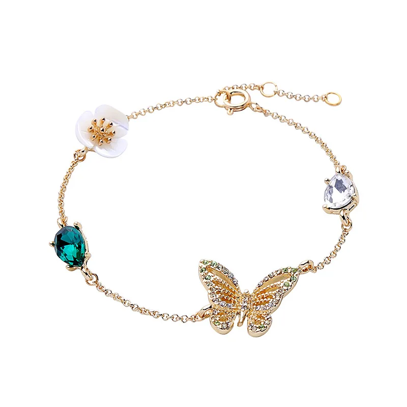 Небольшой свежий цветок капля бабочка браслет Супер Огонь Мульти-элемент европейский и американский стиль ювелирные изделия