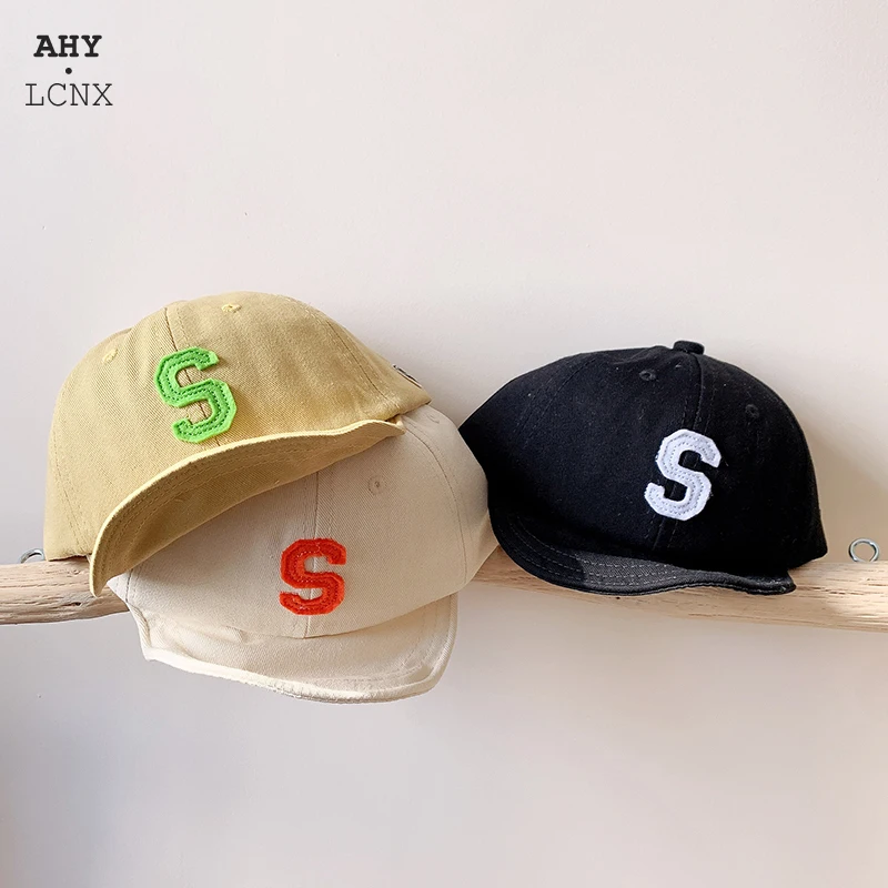 Spring Summer Baby Baseball Caps Infant Soft Brim Letter S & C