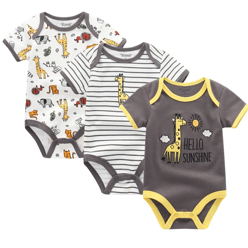 3pcs Baby Clothes Baby Rompers Cotton Infant short Sleeve Jumpsuits Boy Girl Summer Baby clothing set 2