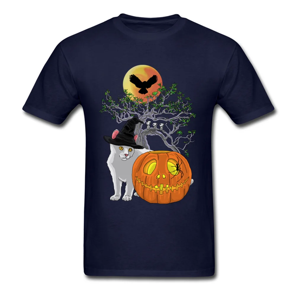 

New Arrival 2020 Men Cat Halloween Hat T Shirt Pumpkin Cartoon Party T-Shirts Plus Size Cute Male Tee Shirt Design