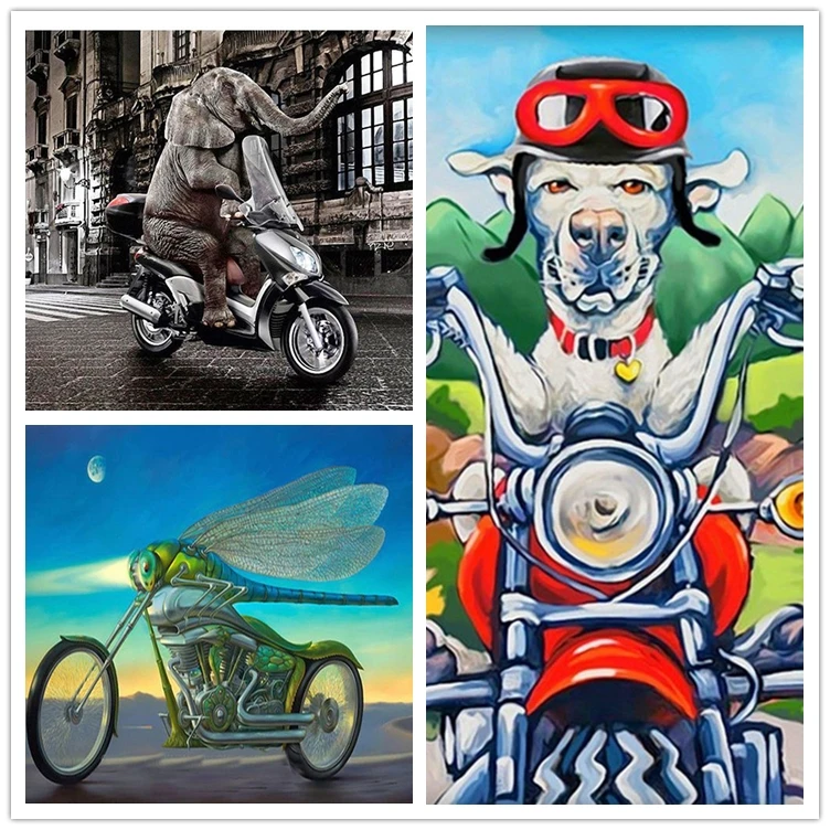 Алмазная вышивка забавные Слоны стразы сделай сам собака корова Свинка лягушка