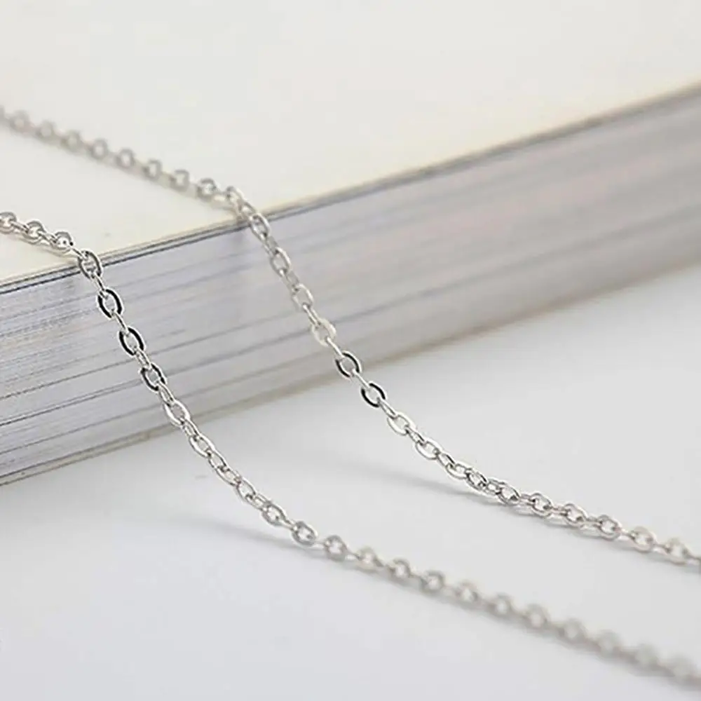Стерлинговое Серебро 925 пробы, цепи, подвески, ожерелья 1,0 мм, цепочка с кабелем, серебро, подходит для подвески, Шарм для женщин/мужчин