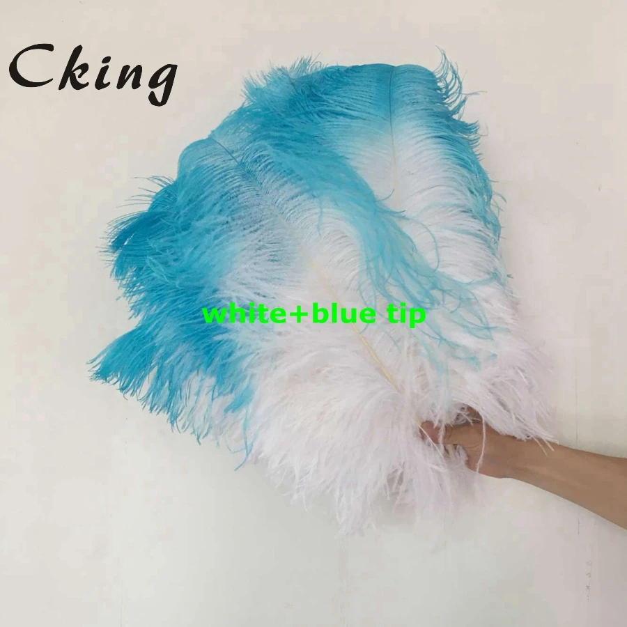 Cking two tone Ostrich feathers 55-60cm long real ostrich wedding feather red+white tips party hotel home decorations