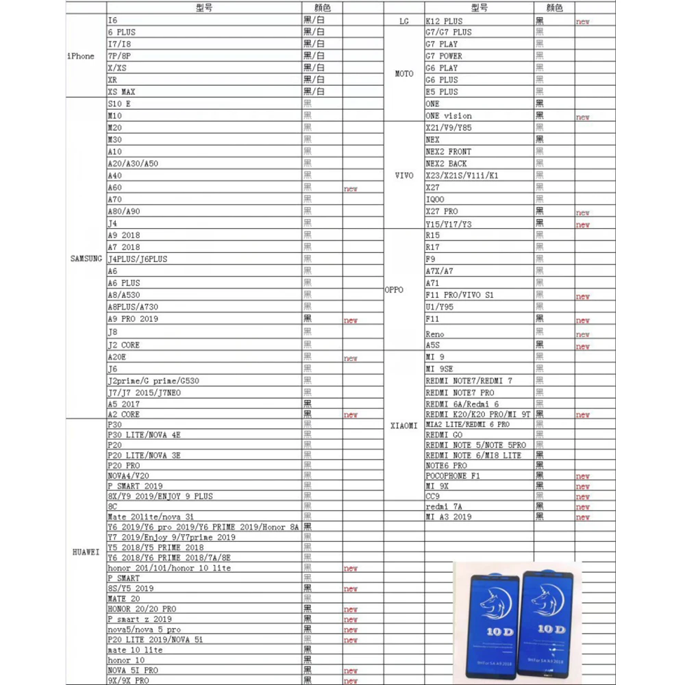 CAMDEMS 100 шт 2в1 10D Закаленное стекло-экран протектор для Motorola Moto G7 G7 PLAY G7 POWER G6 PLAY G6 PLUS E5 PLUS ONE VISION
