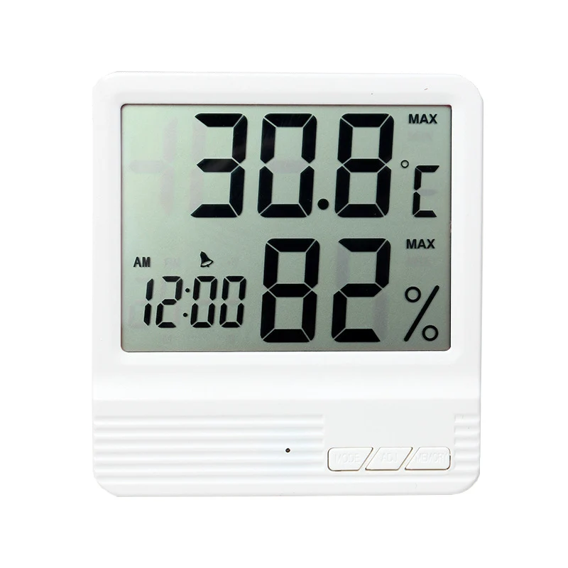 

LCD Digital Display Thermometer Electric Temperature Hygrometer 106*98*22mm Highest / Lowest Humidity Memory Function