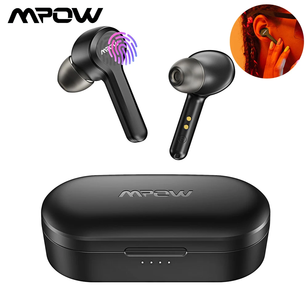 Mpow-auriculares inalámbricos M9 TWS con Bluetooth 5,0, dispositivo audio con Control táctil, IPX7, resistente al agua, 30H de tiempo de reproducción, con estuche de carga teléfono - AliExpress Productos electrónicos