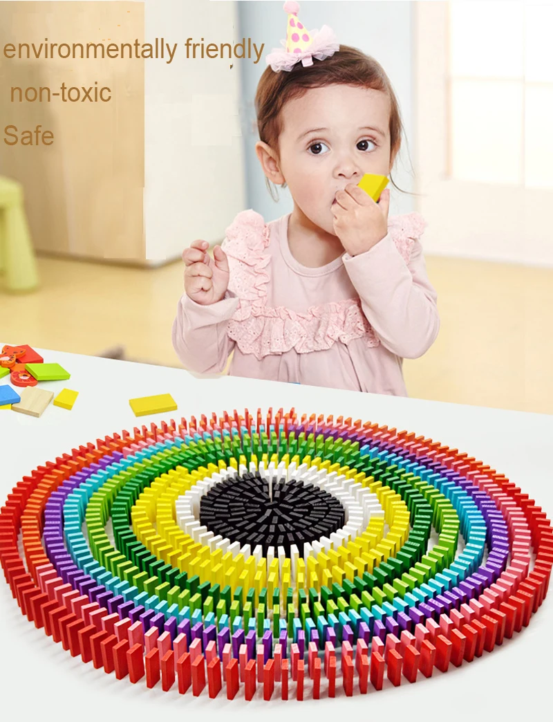 120 шт./компл. цвета деревянное домино блоки веселых игр для детей раннего образования fun монтессори игрушка в подарок