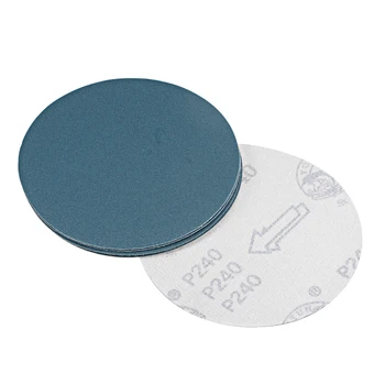 

uxcell 5-Inch Sanding Disc 240 Grits Aluminum Oxide Flocking Back Sandpapers Blue to wood, rubber leather plastic etc. 5 Pcs