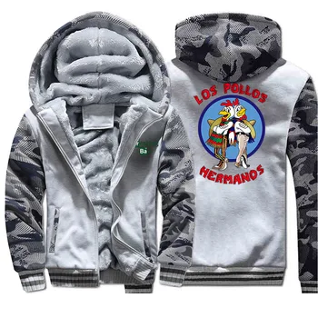 

Funny Breaking Bad Jackets Los Pollos Hermanos Chicken Brothers Camo Sweatshirt Hoodies Men Casual Sportswear Hip Hop Streetwear