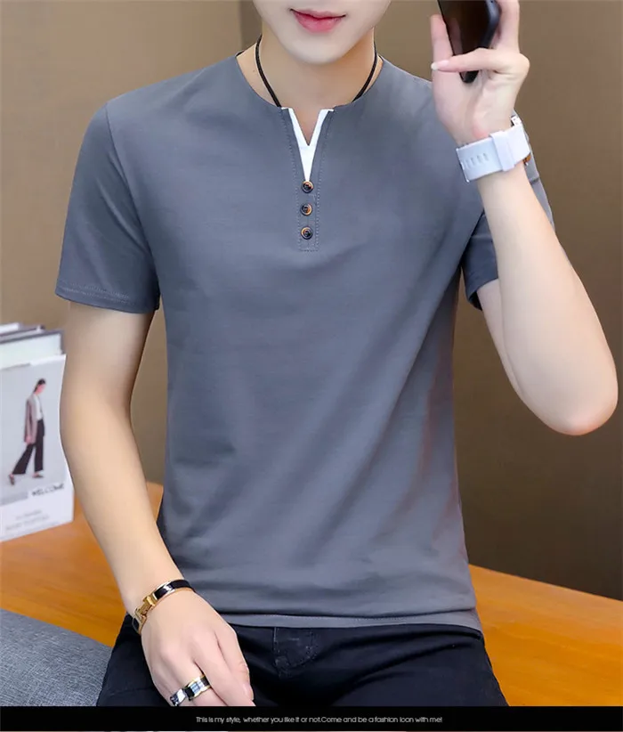 Belbello летний Стиль Круглый мужской воротник с короткими рукавами футболки чистый цвет для мужские с коротким рукавом рубашка для отдыха мужская футболка