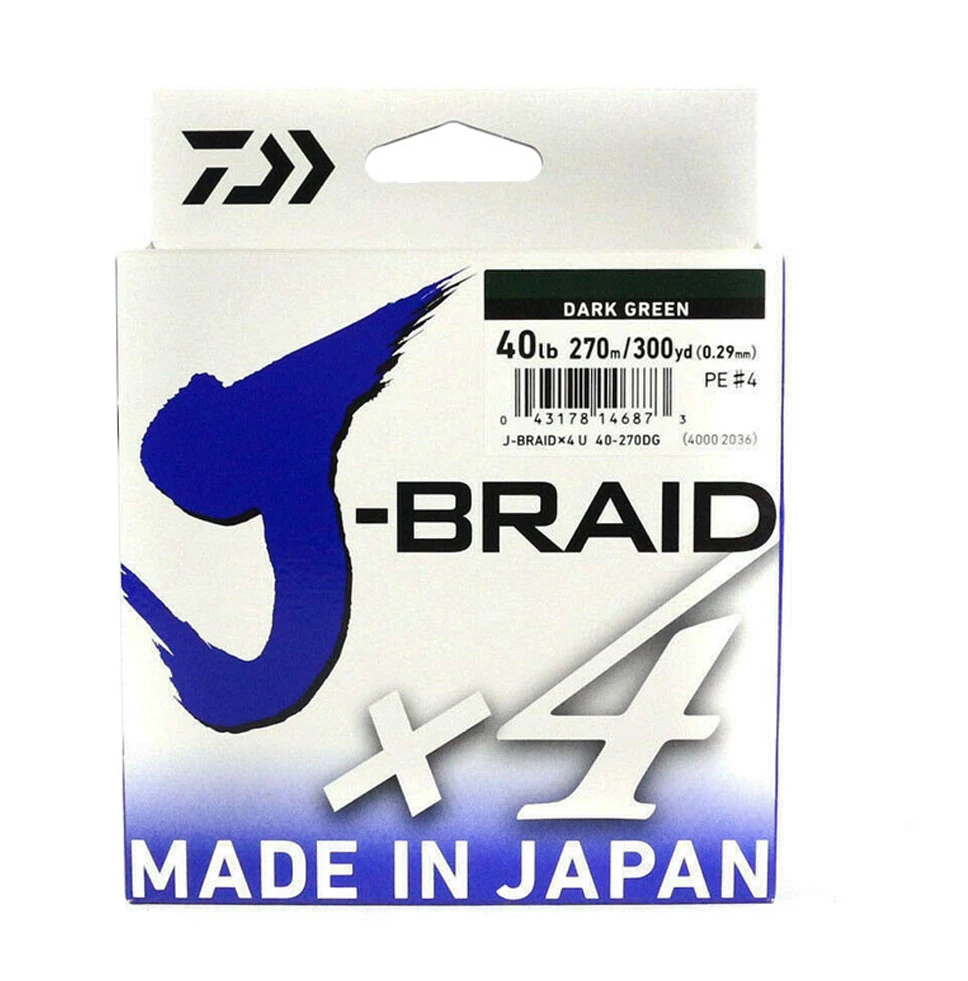 Оригинальная 270 м рыболовная леска Daiwa X4 J BRAID 270 м 300 Yds 4 нити плетеная многонитевая PE леска приманка для карпа на рыбалку леска