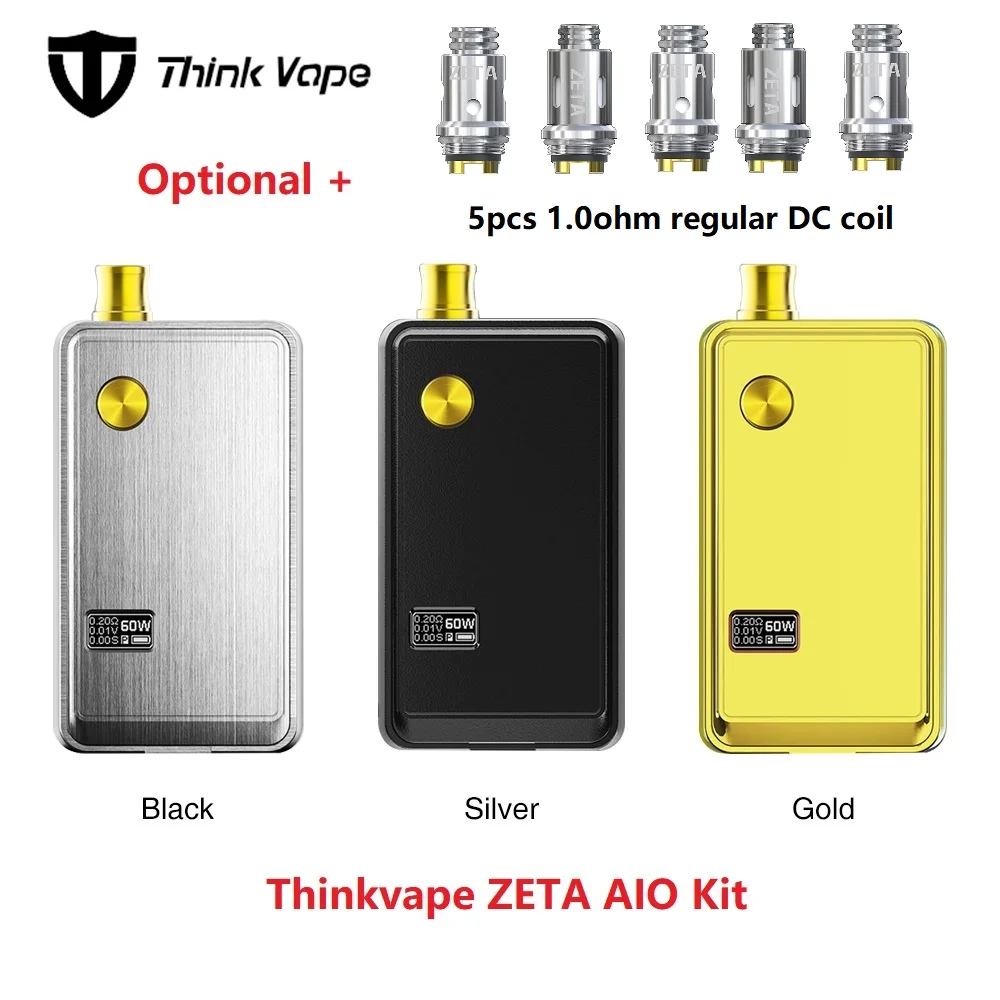 Новейший комплект ThinkVape ZETA AIO 60 Вт Pod питание от одного аккумулятора 18650 для бака 3