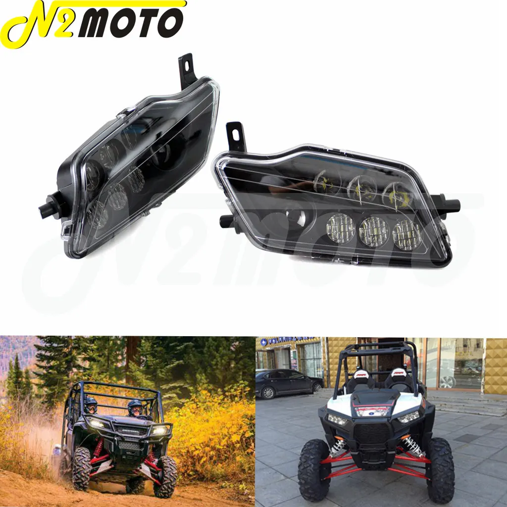 Motorcycle Headlamp Assembly Aluminum Led Headlight Black Headlamp Front Light For Honda Pioneer 1000 Sxs1000M3 Sxs1000M5 2016