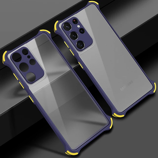 Luxury Shockproof Case For Samsung S20 FE Note 20 S20 Plus 20Ultra S21 Plus Matte Case A71 A51 A31 4G A52 A72 5G A70 A50 A30 A20 Dark blue