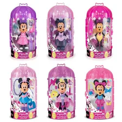 Figurines Disney Mickey Mouse pour filles, jeu de simulation, robe de princesse Minnie, poupée d'action, cadeau de noël 
