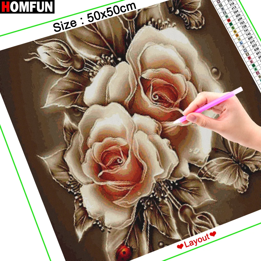 FULLCANG Colorful peony flowers diamond painting large size 5d diy rose  mosaic embroidery floral picture home decoration FG1438