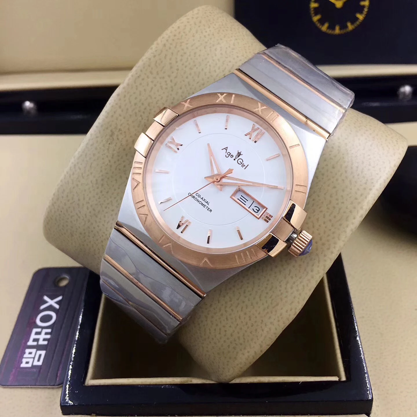 

Famous Brand New Men Silver Black White Automatic Mechanical Stainless Steel Sapphire Watch Gold Rose Rome Diamond Daydate Dial