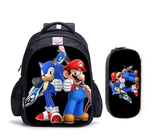 photo color 16 дюймов Mario Sonic Boom Hedgehogs детские школьные сумки ортопедический рюкзак детский школьный рюкзак для мальчиков Mochila Infantil сумки с рисунком - Цвет: photo color
