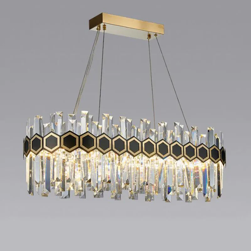 Modern Oval Crystal Chandelier Lighting For living room LED restaurant Light Luxury Kitchen island cabinet Chandeliers Fixtures