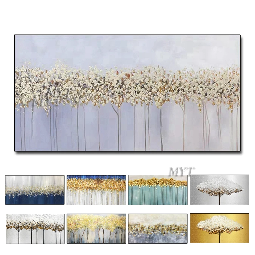 Billige Weiße Blumen Abstrakte Ölgemälde Auf Leinwand Für Wohnzimmer Home Bilder Farbe Durch Moderne Öl Wand Kunst Gemälde Unframe