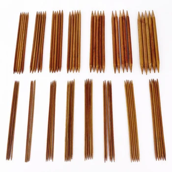 

75pcs 15size 7.9" 20cm Double Pointed Carbonized Bamboo Knitting Needle Crochets
