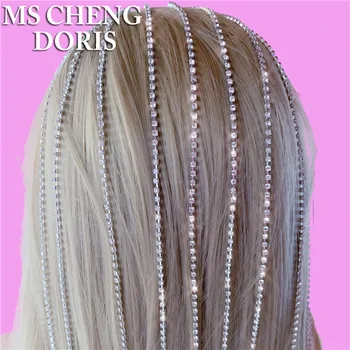 

Hair Chain Headpiece Accessories for Women Crystal Hair Hoop Headband Head Chain Jewelry Long Tassel Rhinestone Luxury Tiaras