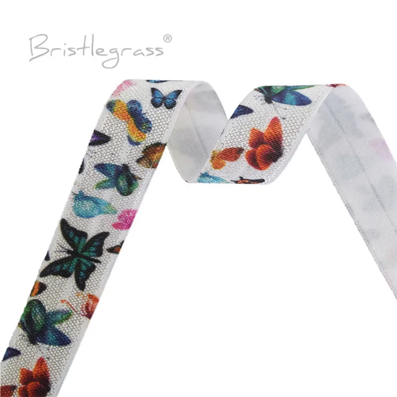 BRISTLEGRASS 2 5 10 50 100 Yards 5/8" 15 mm Druck FOE Falten über Gummibänder Spandex-Bänder Haargummi Stirnband Kleid Nähen – Detail 9