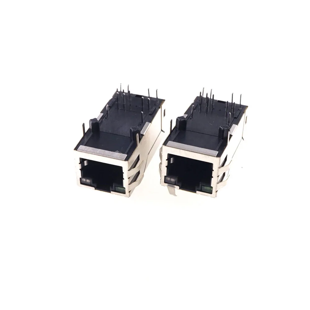 RJ45 Module Jack Tab UP 1 Port Shielded EMI Finger Magnetics Green Yellow LED Right Angle Through Hole 100 Base POE | Обустройство