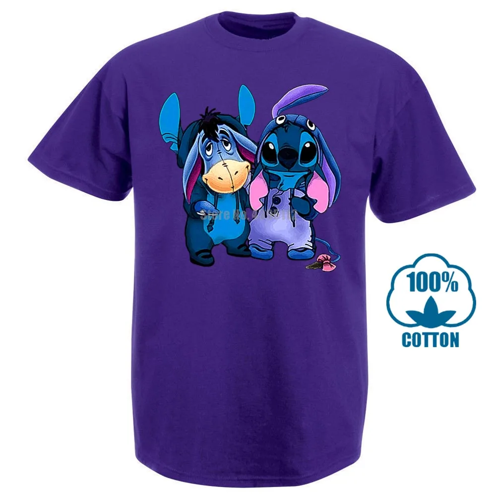 Eeyore и Stitch мы лучшая футболка друзей черные хлопковые мужские S 6Xl Сделано в США - Цвет: Фиолетовый