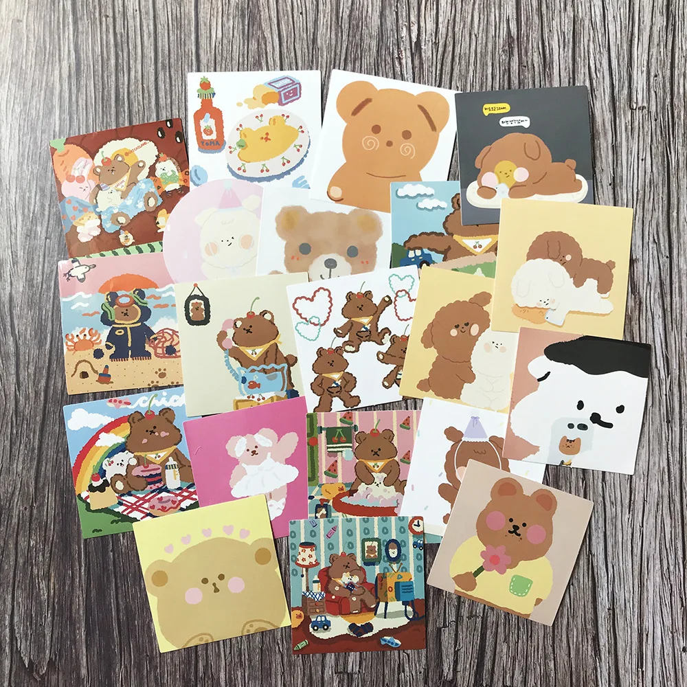 20pcs Soft Sweets Bear Stickers For Suitcase Satchel Schoolbag Book Bag Pencil Box Folder Phone Laptop Travel Luggage Decals | Багаж и