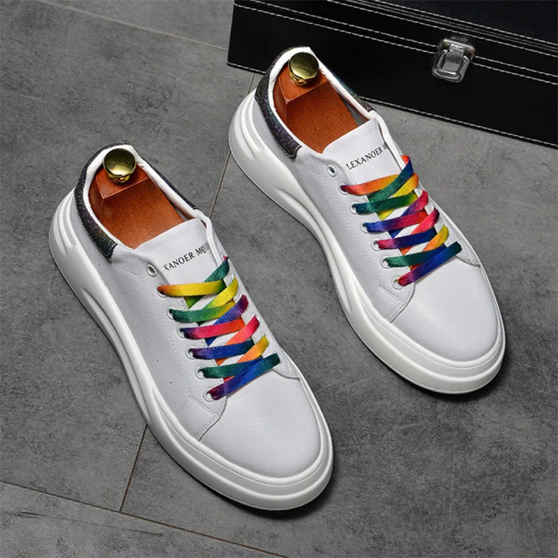 

Europe Station Increase Inside Men's Tide Shoes Wild Colorful White Casual Shoes Fashion Sports Wind Winter Platform Sneakers