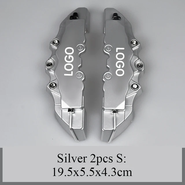 2Pcs S/M/L ABS Car 3D Disc Brake Caliper Covers Sticker For Toyota CROWN COROLLA COASTER LAND CRUISER PRADO REIZ  Accessories 2Pcs S Size Silver
