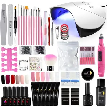 

COSCELIA Manicure Set Gel Polish Base Top Coat Nail Kit Gel Polish Set UV LED Nail Lamp Dryer For Nail Art Manicure Tools