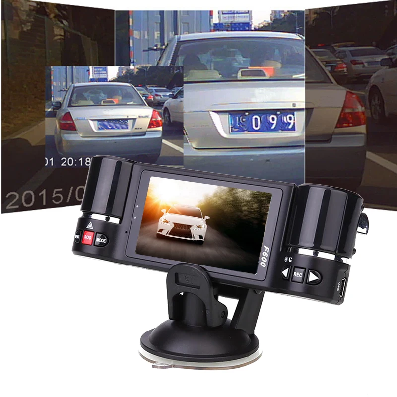 F30 Автомобильный видеорегистратор 2," lcd HD Две камеры Авто Цифровой видеорегистратор ночного видения Видеокамера 120 градусов широкий угол обзора кнопка SOS