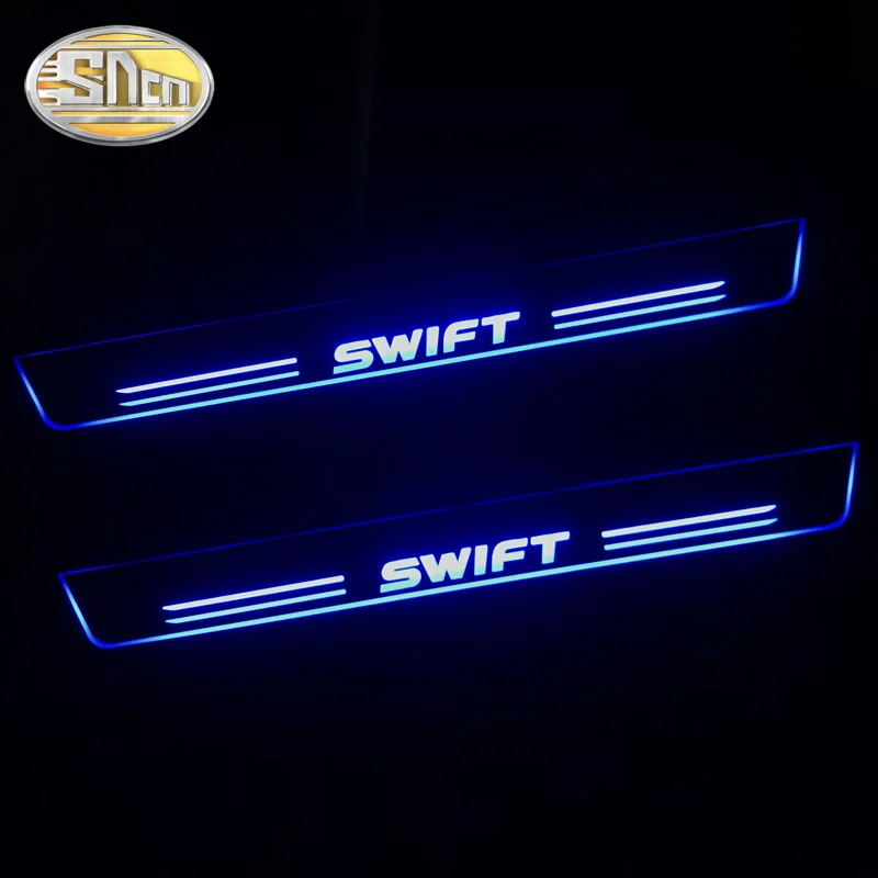 SNCN 4 шт. акриловый движущийся светодиодный приветственный педальный автомобиль накладка педаль порога дорожка светильник для Suzuki Swift