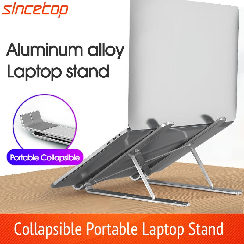 

Aluminum alloy Laptop Holder for MacBook Pro Notebook Foldable Stand Bracket for Portable Height Adjustable Ventilated Cooling