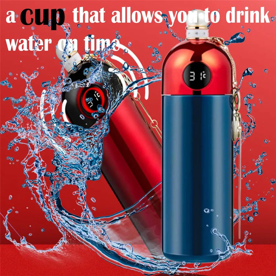 

New Smart Water Bottle with Temperature Display LCD Touchable Screen 1PC Stainless 350ml Water Bottle 1021#30