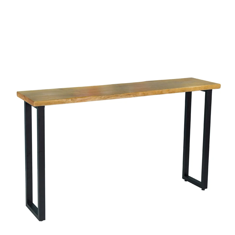 Solid Wood Bar Table And Chair Combination Bar Commercial Log Balcony Bar Table Against Wall Narrow Table Long High Foot Table Aliexpress
