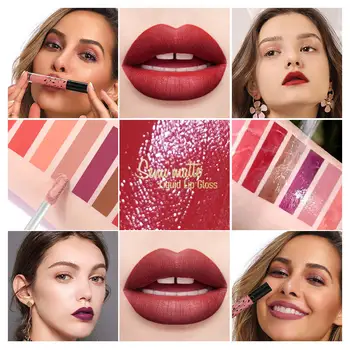 

Pudaier Matte Lip Gloss Long Lasting Velvet Liquid Lipsticks Set Lip Comestic