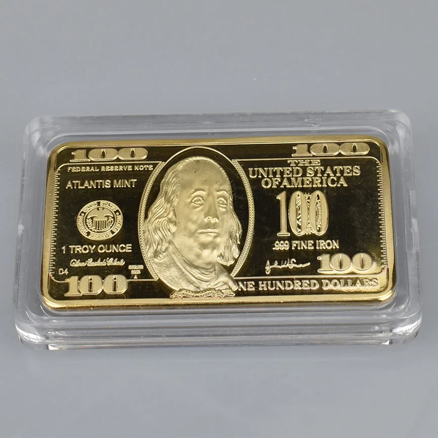 Золото/серебро 1 триллион долларов Статуя Свободы монета позолоченная коллекция США металлическая монета - Цвет: bullion