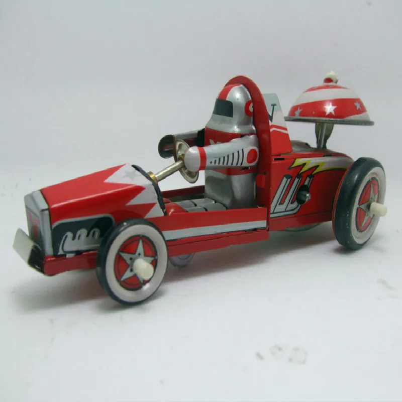 

1PCS Wind Up Tin Toy Robot Racing Vintage Collection Vintage Toys for Children